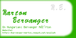 marton bervanger business card